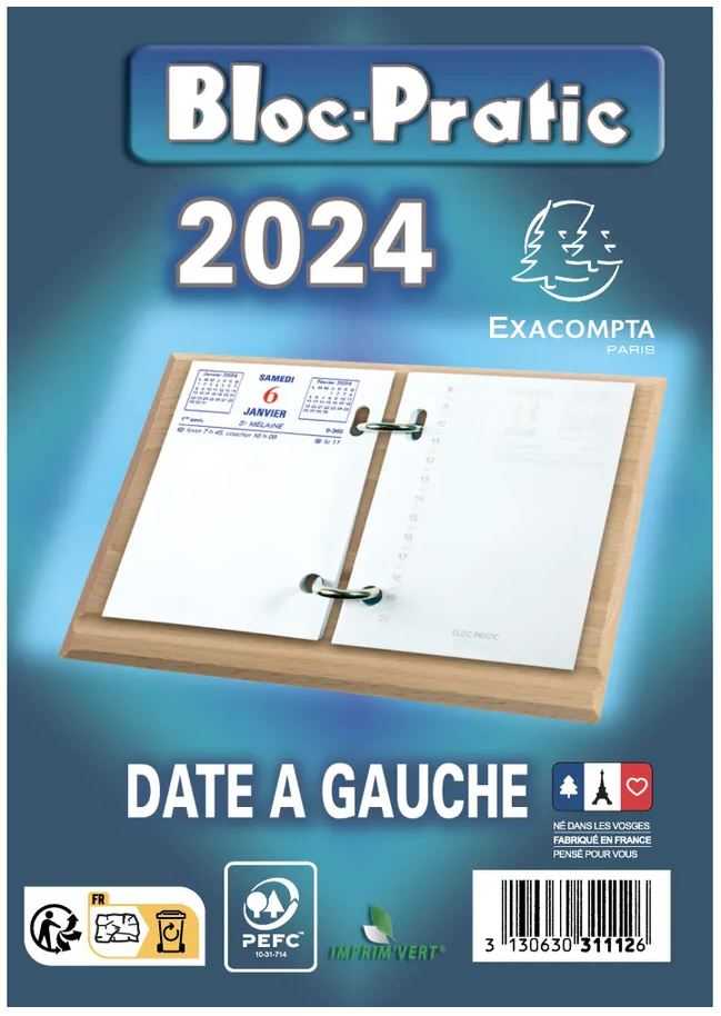 Calendrier 2024 Bloc de Bureau Ephemeride 2024 Date à Droite