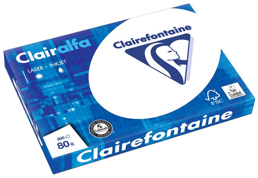 Ramette papier A4 - Blanc - 80g/m² - Clairefontaine DCP - 1800C