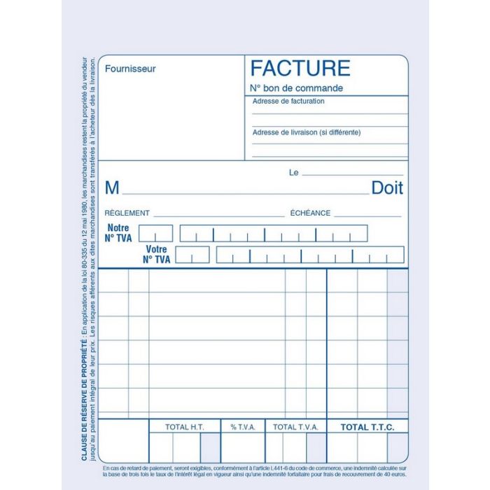 Facturette Carnet 140 x 105 mm ELVE 2051