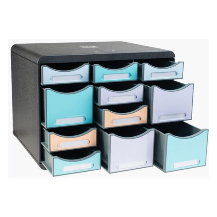 Module de rangement 11 tiroirs - Big Box Multi - Noir/Pastel EXACOMPTA  Aquarel