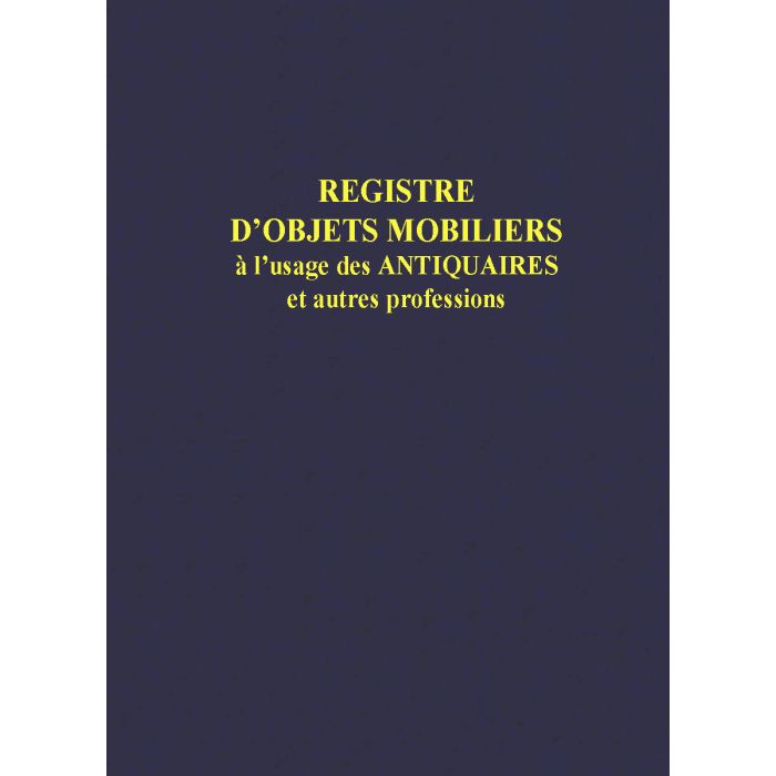 R Livre de police d'objets mobiliers Brocanteur Registre spécial Antiquaire 