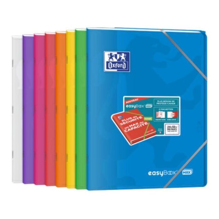 Cahier 96 pages - Grands carreaux - 240 x 320 mm OXFORD EasyBook Max