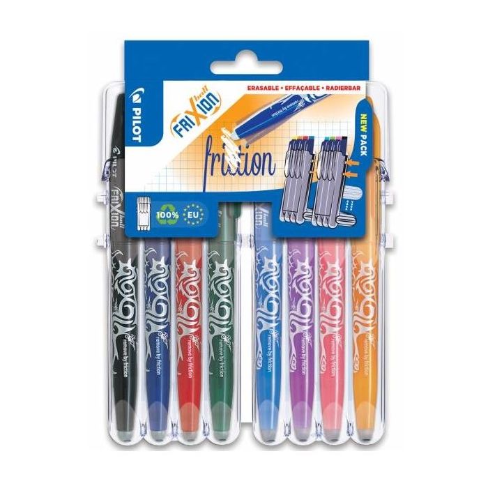 Pack 1 stylo Roller + 3 sets 3 recharges + 1 gomme PILOT FRIXION 07 BLEU