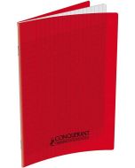 Cahier d'écolier 48 pages Grands carreaux - 170 x 220 mm - Polypro Rouge : CONQUERANT Image