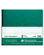 EXACOMPTA : Registre - 8 colonnes sur 1 page 16080E  - 270 x 320 mm (Cahier comptable)