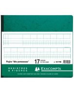 EXACOMPTA 16170E  : Registre à têtes paresseuses - 17 colonnes sur 2 pages - 270 x 320 mm (Journal couverture)