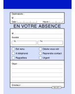Bloc Message En votre Absence 140 x 105 mm : ELVE 2071