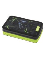 Étui scolaire double Wild Life - Vert/Noir - 23 pièces HERLITZ