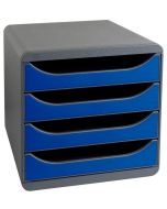 Caisson à 4 tiroirs - Big Box Iderama - Gris Noir/Bleu Royal EXACOMPTA Iderama Image