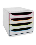 Module de rangement 4 tiroirs - Big Box - Blanc/Arlequin : EXACOMPTA Black Office image