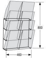 Présentoir mural - 8 compartiments format A4 - Gris clair/Transparent : KERKMANN Modèle