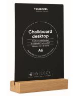 Présentoir de Table - A6 - Ardoise avec socle en chêne : EUROPEL image