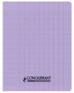 Cahier d'écolier - 96 pages Grands carreaux - 240 x 320 mm - Polypro Lilas Pastel : CONQUERANT