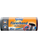 Photo Lot de 10 sacs poubelle avec bande de fixation - 35 litres - Noir SWIRL - 4008871215871