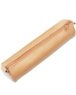 Trousse ronde pour stylos - Cuir Naturel 22 cm CLAIREFONTAINE