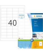 Étiquettes adhésives - 48,5 x 25,4 mm - Blanc : HERMA Premium Lot de 4000 Image