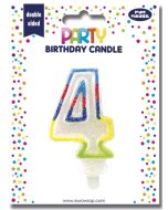 Bougie d'anniversaire Chiffre 0 pailletée - 75 mm CLAIREFONTAINE