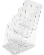 Porte-brochures incliné - 4 compartiment - 1/3 A4 portrait DEFLECTO