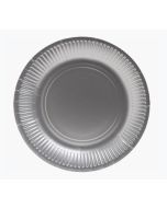 Assiette jetable en carton - Argent - 230 mm PRO NAPPE Lot de 10