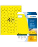 Étiquettes adhésives de signalisation - Jaune - diamètre 30 mm HERMA 8034 Signal