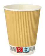 Gobelets jetables en carton - 0,30 L - Beige PAPSTAR Pure Ripple Wall Lot de 25