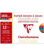 Pochette à dessin - 15 feuilles de papier blanc à grain - 96177C Clairefontaine