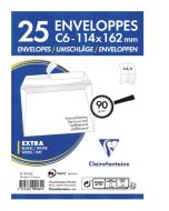 Enveloppes adhéclair C6  - 114 x 162 mm Blanc CLAIREFONTAINE Lot de 25