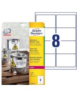 Étiquettes ultra résistantes 99 x 67,7 mm AVERY L4715-20 Lot de 160