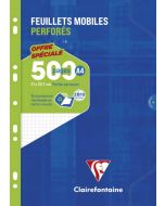 CLAIREFONTAINE Lot de 500 pages - Feuilles mobiles Quadrillé 5x5 - 210 x 297 mm