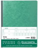 Exacompta - Piqûre 32x25cm Journal de caisse ou banque 5 débit - 5 crédit  33 lignes 80 pages - Couleurs assorties