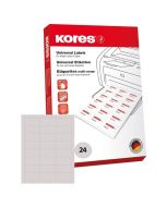 Étiquettes adhésives - 70 x 37 mm - Blanc KORES Lot de 2400
