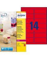 AVERY Etiquettes amovibles - Rouge fluorescent - 99,1 x 38,1 mm - L7263R25
