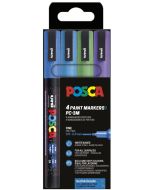 Marqueur peinture - Assortiment couleurs froides pailleté PC3ML POSCA Lot de 4
