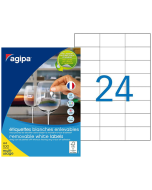 Image Etiquettes adhésives amovibles - 70 x 37 mm - Blanc AGIPA