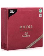 Photo PAP STAR : Lot de 50 serviettes en papier unies 400 x 400 mm - ROYAL Collection - bordeaux 11608