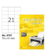 Photo Étiquettes adhésives blanches - 70 x 41 mm : TOP STICK Lot de 2100