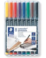 Photo STAEDTLER : Etui de 8 marqueurs permanents Lumocolor pour rétroprojecteur - 318 F