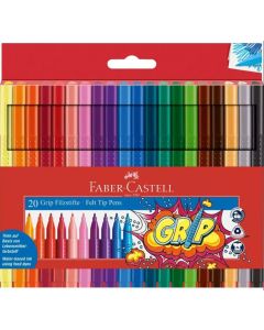 Étui de 20 Stylos Feutres GRIP COLOUR MARKER - Assortiment : FABER CASTELL Visuel