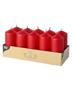Bougies cylindriques - Rouge 40 mm : STARPAK Lot de 10 image