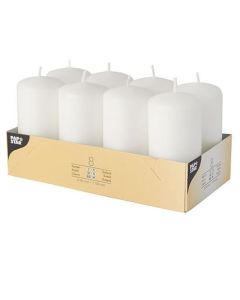 Bougies cylindriques - Blanc 50 mm : STARPAK Lot de 8 image