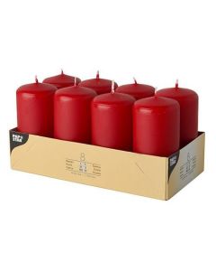 Bougies cylindriques - Rouge 50 mm : STARPAK Lot de 8 image