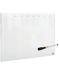 Tableau Planning Hebdomadaire - Blanc - A3 - 297 x 420 mm : NOBO Image