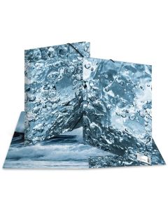 Chemise à élastiques A3 en PP translucide - Rose fluo HERMA