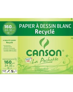 CANSON feuilles A4+ de papier à dessin recyclé - Blanc 160 g