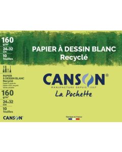 CANSON feuilles A4+ de papier à dessin recyclé - Blanc 160 g
