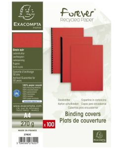Couverture pour Reliure A4 - Carton - Rouge EXACOMPTA Lot de 100 Visuel