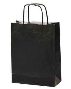 Sac en papier avec anse - 180 x 80 x 240 mm - Noir MAIL-MEDIA Lot de 300 visuel