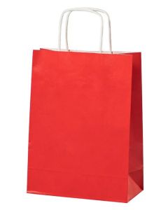 Sac en papier avec anse - 180 x 80 x 240 mm - Rouge MAIL-MEDIA Lot de 300 visuel