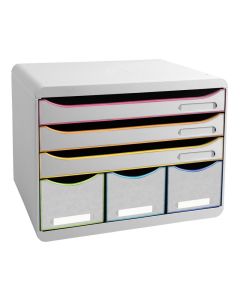 Module de rangement 6 tiroirs - Storebox- Blanc/Arlequin : EXACOMPTA Black Office image