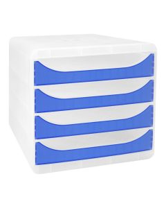 Module de rangement 4 tiroirs - Big Box - Translucide/Bleu Royal : EXACOMPTA Chromaline image